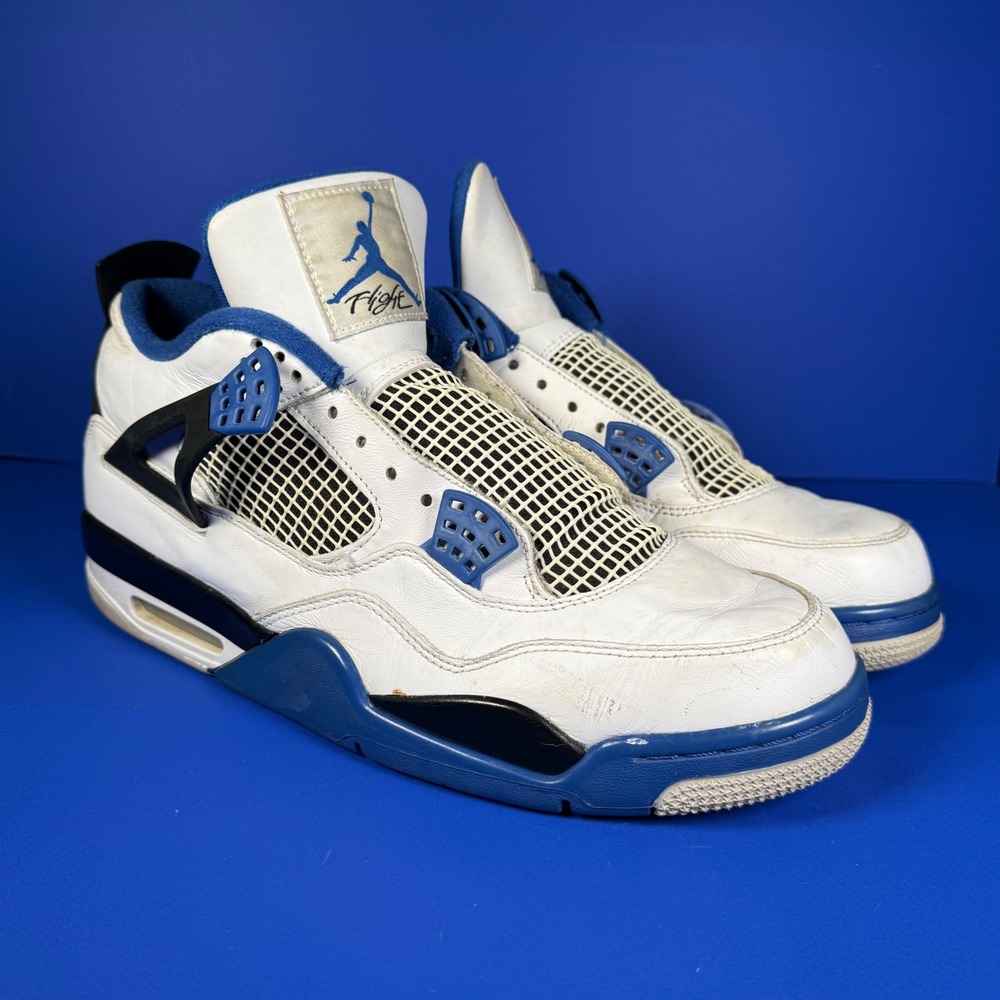 Jordan‎ 4 Retro White Varsity Blue 308497-117 Men's 12 Athletic Sneakers READ